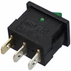 15A/12V DC, 21x15 / 19x13 mm Billenőkapcsoló, zöld, számos, kicsi, szögletes