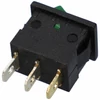 15A/12V DC, 21x15 / 19x13 mm Billenőkapcsoló, zöld, számos, kicsi, szögletes