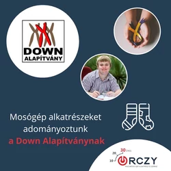 Mosógép alkatrészeket adományoztunk a Down Alapítványnak