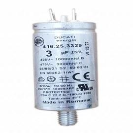 3 uF 475V Kondenzátor, sarus, fémházas (eredetivel megegyező minőség) ELECTROLUX mosogatógép, Ducatti 