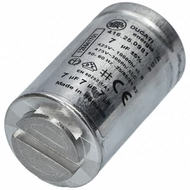 7 uF 475V Kondenzátor, sarus, motor indító, fémházas (eredetivel megegyező minőség) ELECTROLUX szárítógép