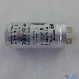 6 uF 475V Kondenzátor, sarus, motor indító, fémházas (eredeti) ELECTROLUX szárítógép / RENDELÉSRE