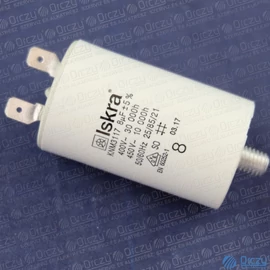 8 uF 450V Kondenzátor, sarus (eredeti) GORENJE/MORA szárítógép /RENDELÉSRE