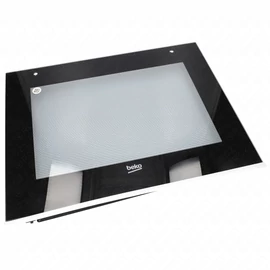 592x463 mm Üveg, ajtó, külső, fekete, (eredeti) BEKO tűzhely / RENDELÉSRE