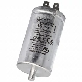 15 uF 475V Kondenzátor, sarus, motor indító, fémházas (eredeti) CANDY szárítógép