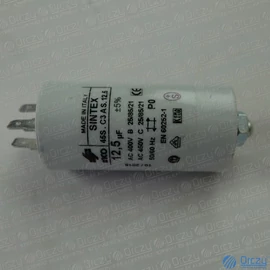 12,5 uF 450V Kondenzátor, sarus (eredeti) WHIRLPOOL / INDESIT szárítógép / RENDELÉSRE