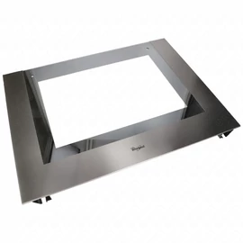 594x450 mm Üveg, ajtó, külső, fekete, (eredeti) WHIRLPOOL tűzhely / RENDELÉSRE