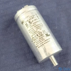 8,5 uF 475V Kondenzátor, sarus, motor indító, fémházas (eredeti) INDESIT szárítógép / RENDELÉSRE
