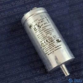 8,5 uF 475V Kondenzátor, sarus, motor indító, fémházas (eredeti) INDESIT szárítógép / RENDELÉSRE