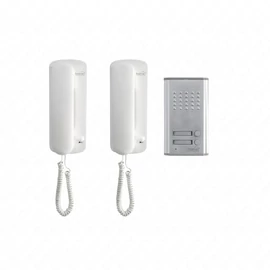 Vezetékes kaputelefon 2 beltéri egységgel, 2 lakásos, háttérvilágítással,   HOME DP 012 / RENDELÉSRE