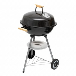 Gömbgrill, faszén, faszénbrikett, nyitható fedél, krómozott acél rostély, rozsdamentes hamugyűjtő tálca, HOME GR02
