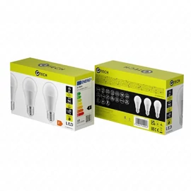 10W E27 LED fényforrás ( Izzó ), 4000K, 940 lm, gömb alakú, 3db / csomag,  G-Tech