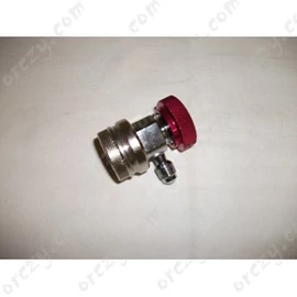 Töltő csatlakozó autóklima 1/4 coll SAE x 16 mm nyomóoldali (piros) /RENDELÉSRE