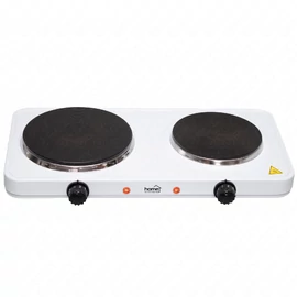 Elektromos főzőlap, dupla, teljesítmény 1000 W + 1500 W, ∅15 cm + ∅18 cm főzőfelület, HOME HG R 02WH / RENDELÉSRE