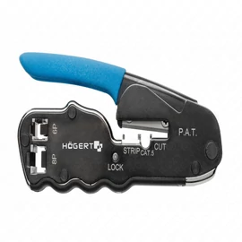 Telefoncsatlakozó prés, krimpelő, 6P, 8P, RJ45, 137  mm , HÖGERT HT1P172  / RENDELÉSRE