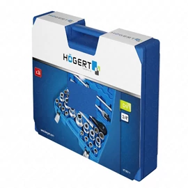 Dugókulcs készlet, 3/4&quot;, 26 részes, 3db 1&quot;-os dugókulcsfej, kofferben, HÖGERT HT1R511 / RENDELÉSRE