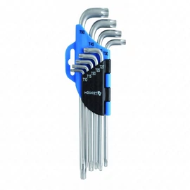 Imbuszkulcs készlet, 9 részes, TORX T10-T50, CrV, hosszú, HÖGERT HT1W814