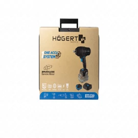 Akkumulátoros ütvecsavarozó szett, szénkefementes, 4 Ah akku, 18 V, 600 Nm, koffer, HÖGERT HT2E253-B14IW  / RENDELÉSRE