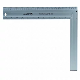 Derékszög, alumínium, 350  mm x 190  mm, kétoldalú , HÖGERT HT4M203  / RENDELÉSRE
