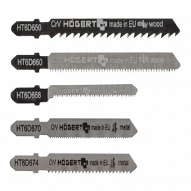 Dekopír fűrészlap, (fém, fa), 5 részes, T-szár, HÖGERT HT6D690