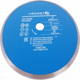 Gyémánt vágótárcsa 230  mm vékony , HÖGERT HT6D758  / RENDELÉSRE