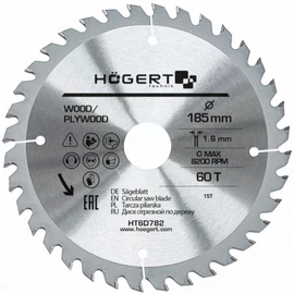 Körfűrészlap fához,  185x30  mm  60 fogas , HÖGERT HT6D782  / RENDELÉSRE