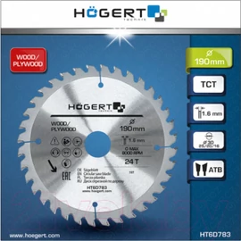 Körfűrészlap fához,  190x30  mm 24 fogas , HÖGERT HT6D783  / RENDELÉSRE