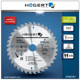 Körfűrészlap fához,  216x30  mm 48 fogas , HÖGERT HT6D787  / RENDELÉSRE