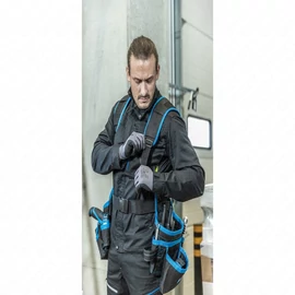 Szerszámtartó öv vállpánttal, erősített textil anyag, 20 zseb és 3 rekesz, ácsoknak is, HÖGERT HT7G231  / RENDELÉSRE