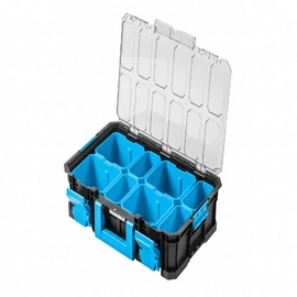 Szortimenter rendező, kombinálható, ABS, polikarbonát fedél, 8 kivehető láda,517x331x331mm, HÖGERT HT7G503 / RENDELÉSRE