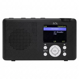 Internetrádió, 4in1, fekete, Bluetooth, LCD kijelző,  beépített akkuval, 11 óra üzemidő.,   SAL INR 3000 / RENDELÉSRE