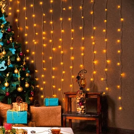 LED-es fényfüggöny, 100 db LED, 220x0,55 cm , hidegfehér, 8 program, IP44, / RENDELÉSRE