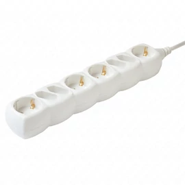 8-as hálózati elosztó, (4 EURO + 4 földelt), 1,5 m, 3x1,5mm², IP20, 16A, 3500W, fehér, HOME  NV 18-3/WH/1,5