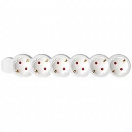 6-os hálózati földelt elosztó, 3 m, gyerekvédelem, 3x1,5mm², IP20, 16A, 3500W, fehér, HOME  NV 6-3/WH/1,5 / RENDELÉSRE