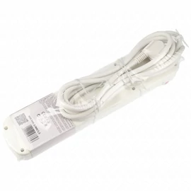 6-os hálózati földelt elosztó, 7 kapcsolós, 3 m, gyerekvédelem, 3x1,5mm², IP20, 16A , fehér, HOME NVK 06K-3/WH/1,5