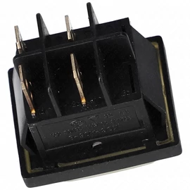16A/250V, 36x29 mm Billenőkapcsoló, fekete, védőburokkal, szögletes (univerzális) takarítógép 