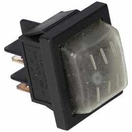 16A/250V, 36x29 mm Billenőkapcsoló, fekete, védőburokkal, szögletes (univerzális) takarítógép 