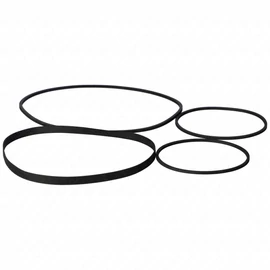 93,5x5x5 mm, 115x2x2 mm, 62x1,7x1,7 mm, 55x1,6x1,6 mm Ékszíj, fekete készlet videó / RENDELÉSRE