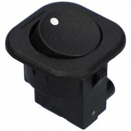 6A/250V AC, 24x24 / 20x20 mm Billenőkapcsoló, fekete, szögletes, sorkapcsos csatlakozás