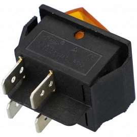 16A/250V AC, 31x25 / 29x21 mm Billenőkapcsoló, sárga, számos, nagy, szögletes