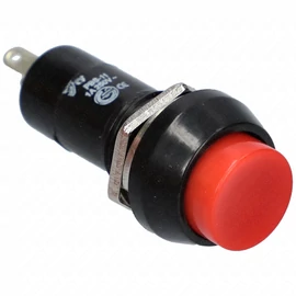 250V/1A Nyomógomb piros sarus csavaros felfogatás