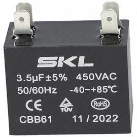 3,5 uF 450V Kondenzátor, sarus téglatest (univerzális)