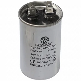 25 uF 450V Kondenzátor, fém, sarus