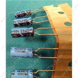 22 uF 50V 85C° 5x11mm Kondenzátor, furatszerelt, mini híradástechnika / RENDELÉSRE