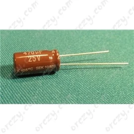 470 uF 25V 105°C Kondenzátor, furatszerelt, mini híradástechnika / RENDELÉSRE