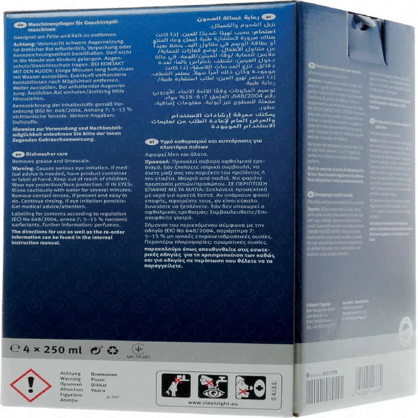 Mosogatógép tisztító 4x250ml (eredeti) BOSCH mosogatógép