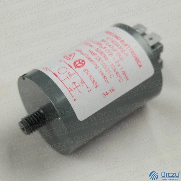 0,025 uF 250V Kondenzátor, sarus, zavarszűrő (eredeti) ZANUSSI mosógép / RENDELÉSRE