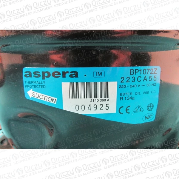 BP1072Z  223CA55 Kompresszor(0,8) R134A (eredeti) ASPERA WHIRLPOOL hűtőgép / RENDELÉSRE