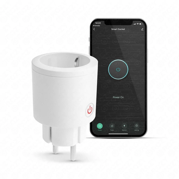Smart konnektor fogyasztásmérővel, beltéri - Amazon Alexa, Google Home, Siri, IFTTT kompatibilitás