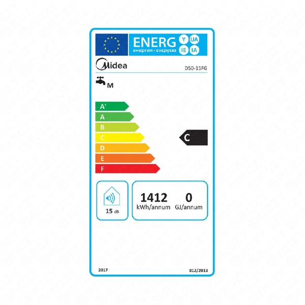 Elektromos vízmelegítő, bojler, 1500W, 50 liter, MIDEA D50-15FG / RENDELÉSRE